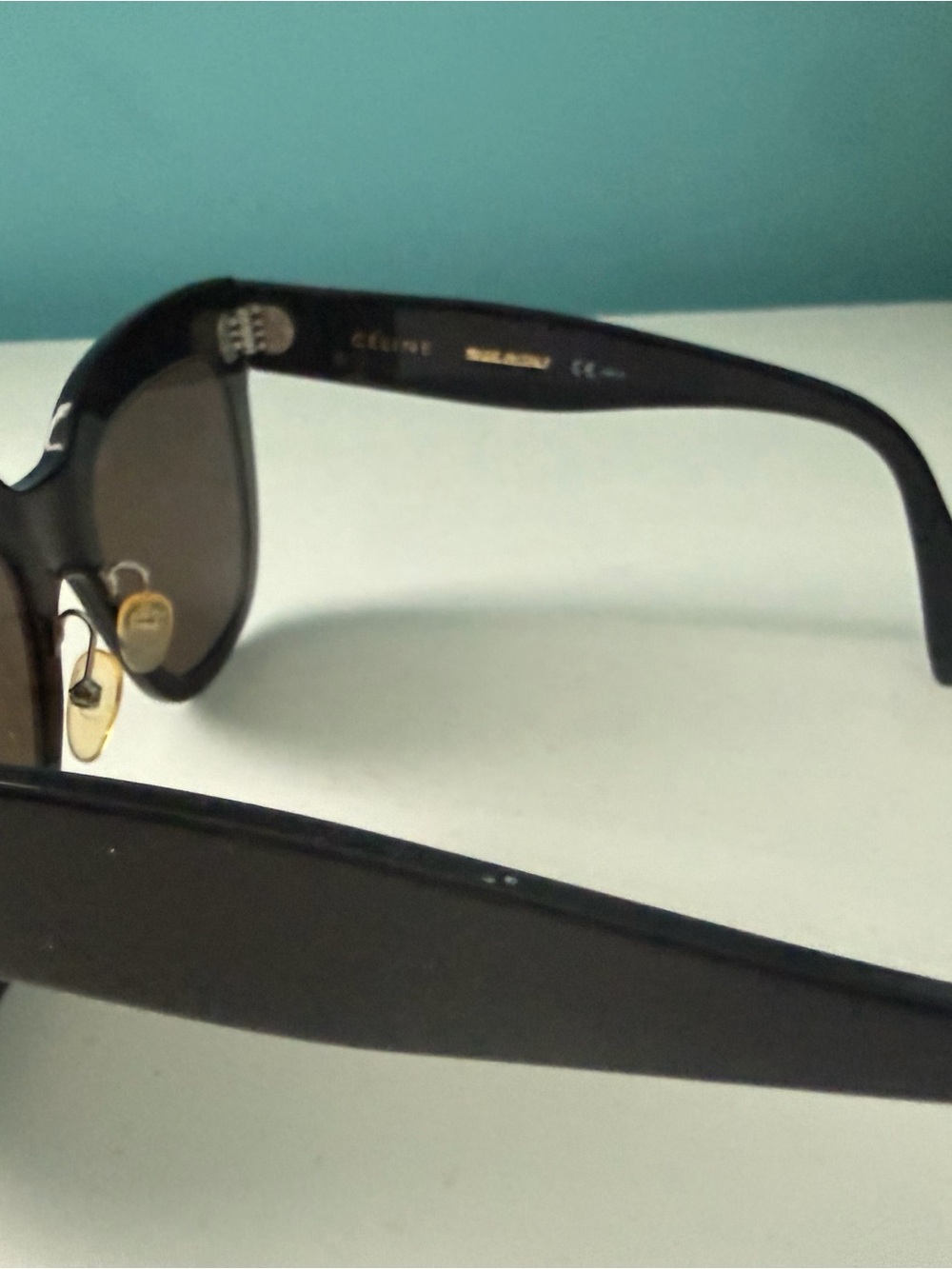 Celine Black Oversized Square Sunglasses with Gold Accent - Picture 2 of 4